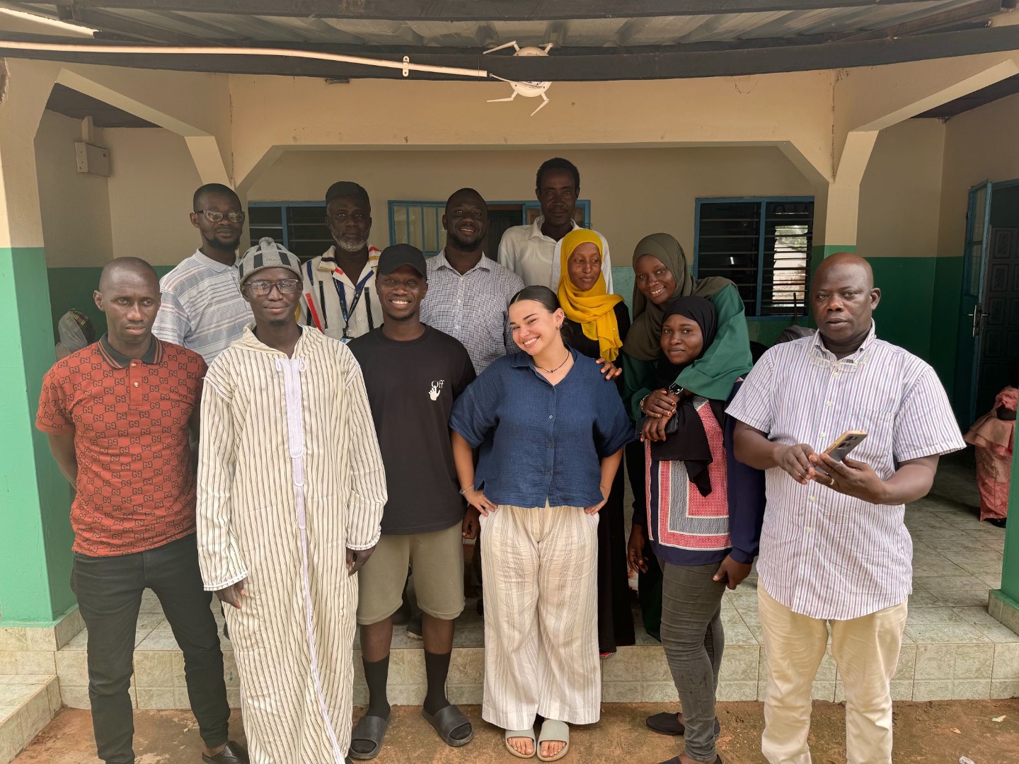 Field data collection team and Julie outside the Supplement center in Keneba, The Gambia